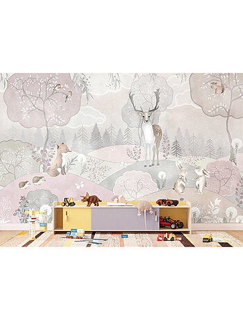 Papier peint intissé - Forêt pastel - 375x270 cm