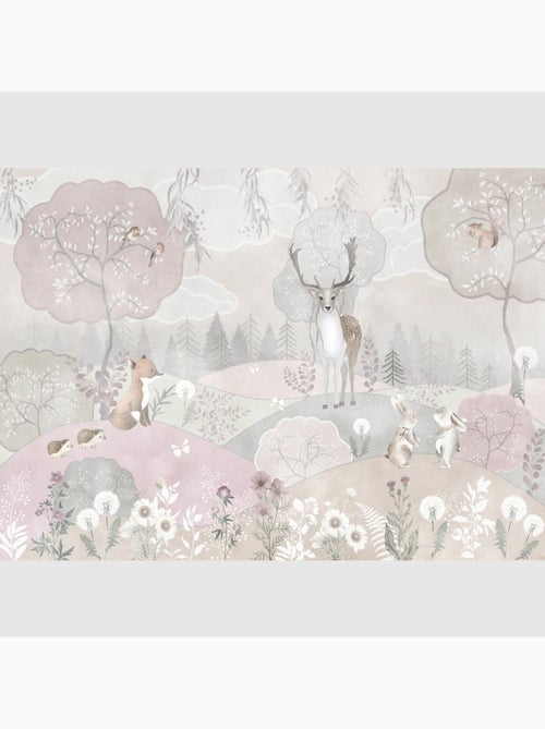 Papier peint intissé - Forêt pastel - 375x270 cm - Kiabi