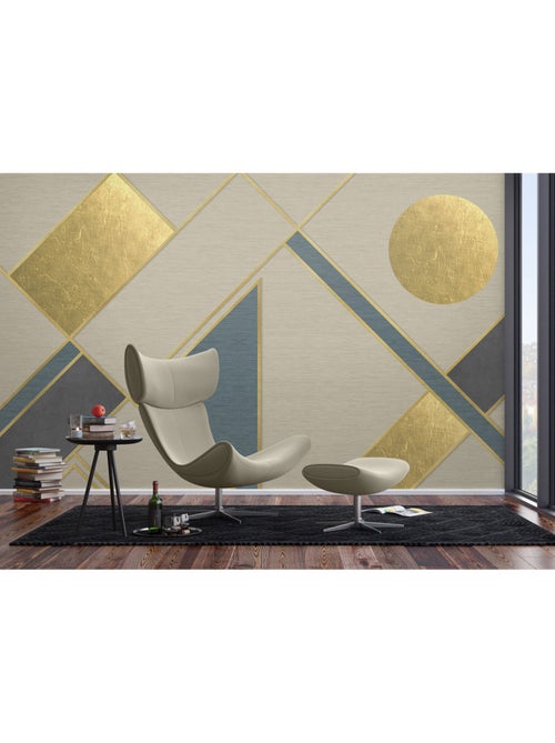 Papier peint intissé - Géométrie dorée - 375x270 cm - Kiabi