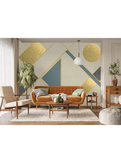 Papier peint intissé - Géométrie dorée - 375x270 cm - Kiabi