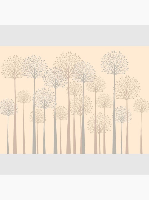 Papier peint intissé - Grands arbres sur fond beige - 375x270 cm - Kiabi