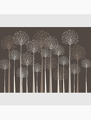 Papier peint intissé - Grands arbres sur fond gris - 375x270 cm