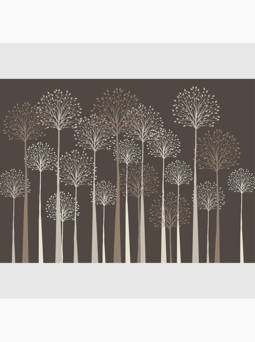 Papier peint intissé - Grands arbres sur fond gris - 375x270 cm - Kiabi