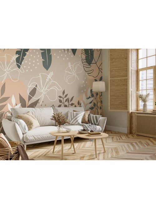 Papier peint intissé - Illustration abstraite - 375x270 cm - Kiabi