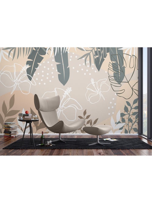 Papier peint intissé - Illustration abstraite - 375x270 cm - Kiabi