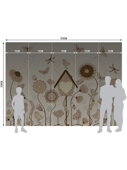 Papier peint intissé - Jardin ensoleillé - 375x270 cm - Kiabi