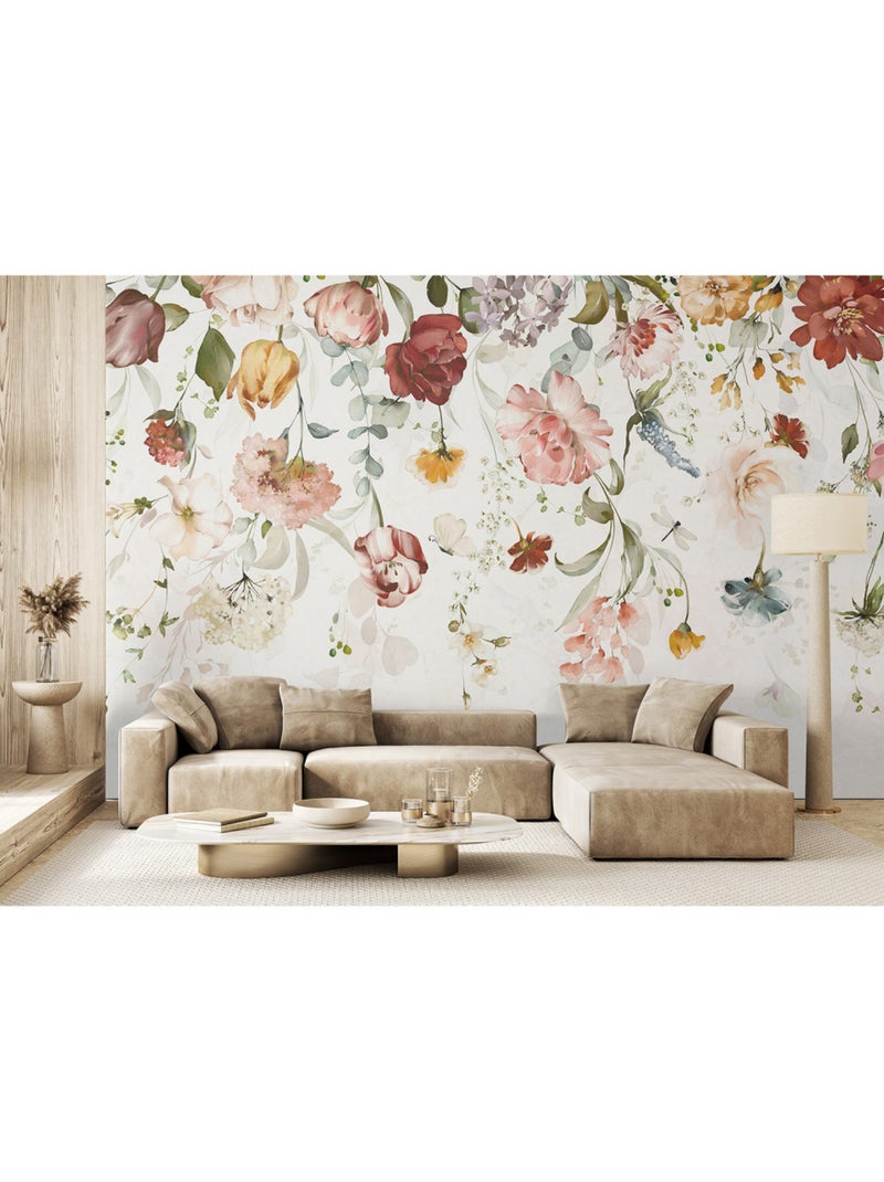 Papier peint intissé - Jardin pictural - 375x270 cm Multicolore - Kiabi