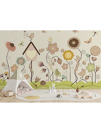 Papier peint intissé - Jardin vert ensoleillé - 375x270 cm