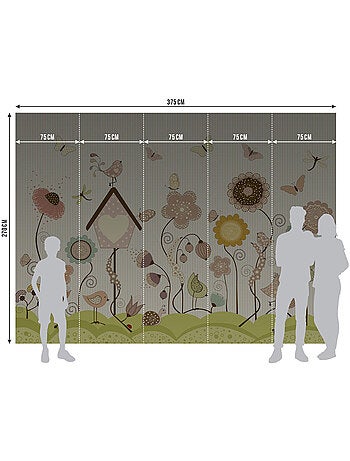 Papier peint intissé - Jardin vert ensoleillé - 375x270 cm