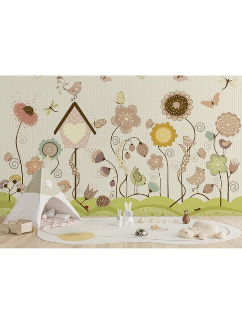 Papier peint intissé - Jardin vert ensoleillé - 375x270 cm - Kiabi