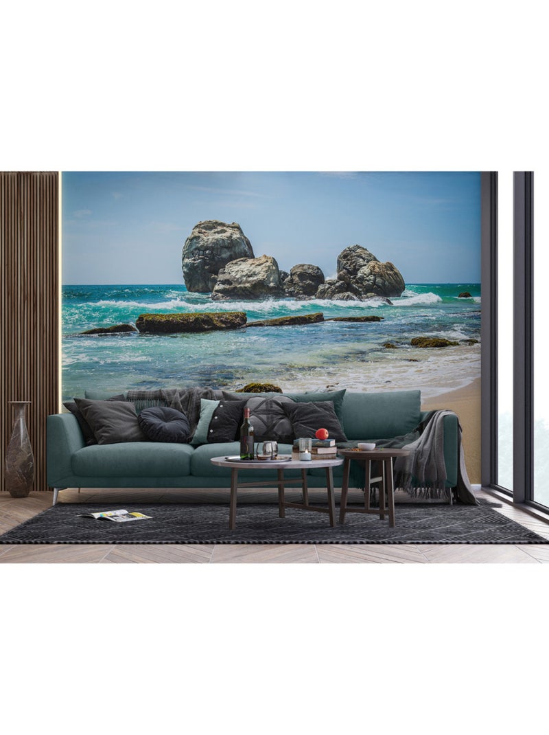 Papier peint intissé - Journée ensoleillée à la plage - 375x270 cm Multicolore - Kiabi