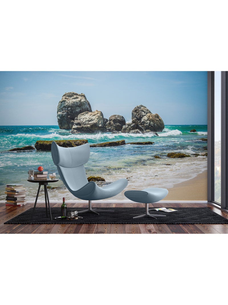 Papier peint intissé - Journée ensoleillée à la plage - 375x270 cm Multicolore - Kiabi