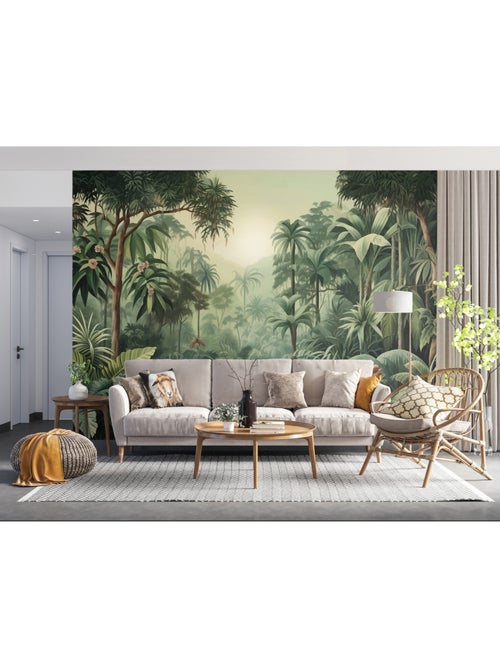 Papier peint intissé - Jungle aquarelle - 375x270 cm - Kiabi