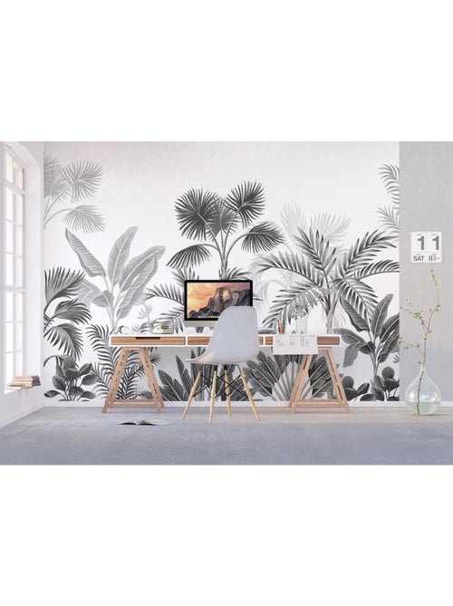 Papier peint intissé - Jungle Noir - 375x270 cm - Kiabi