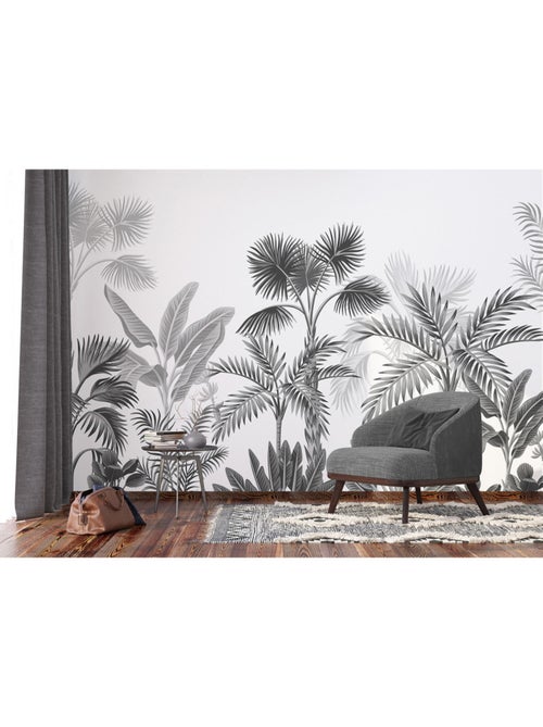 Papier peint intissé - Jungle Noir - 375x270 cm - Kiabi