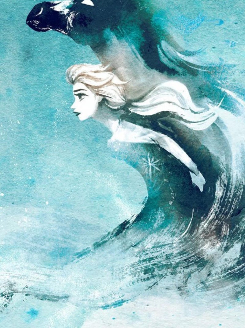 Papier Peint Intissé - La Reine des Neiges 2 Disney Elsa et l'esprit de l'eau 250 cm x 250 cm Multicolore - Kiabi