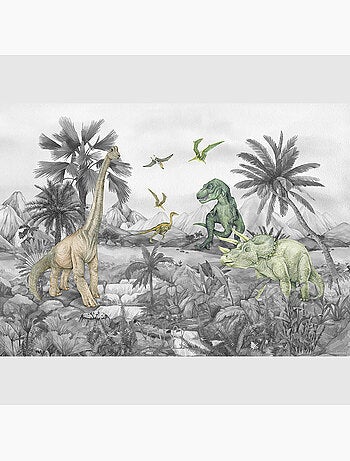 Papier peint intissé - Le monde des dinosaures délavé - 252x182 cm
