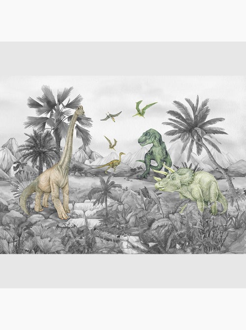 Papier peint intissé - Le monde des dinosaures délavé - 252x182 cm - Kiabi