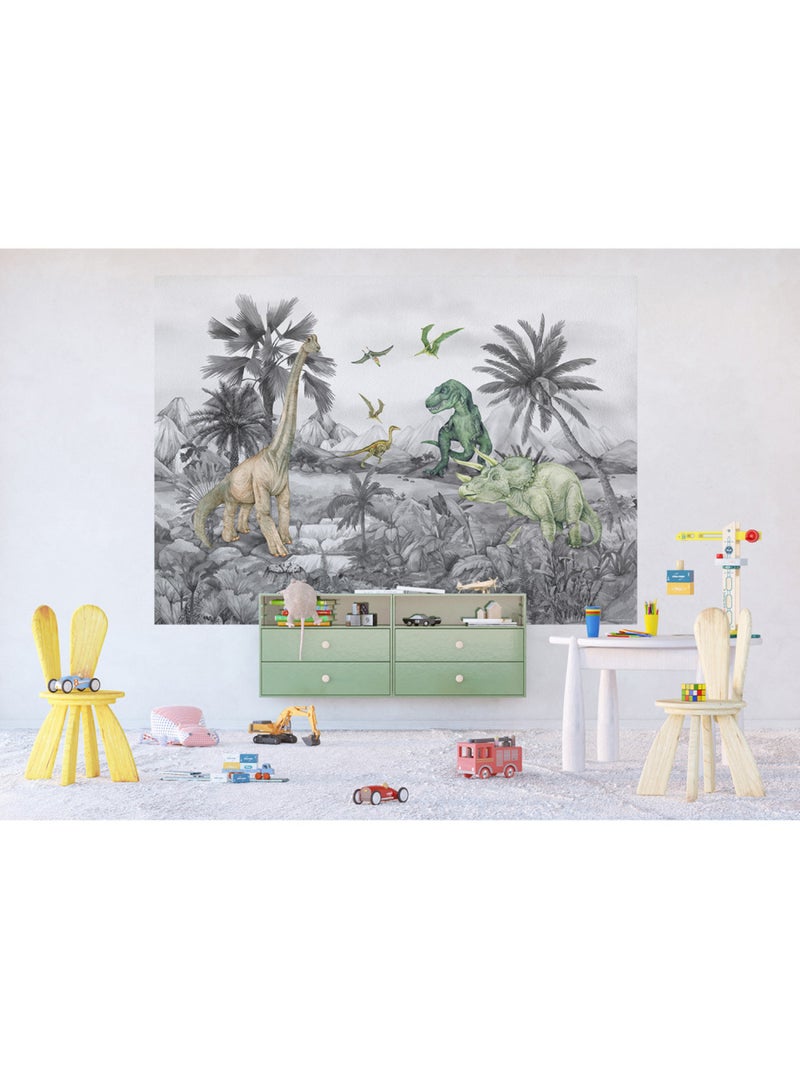Papier peint intissé - Le monde des dinosaures délavé - 252x182 cm Multicolore - Kiabi