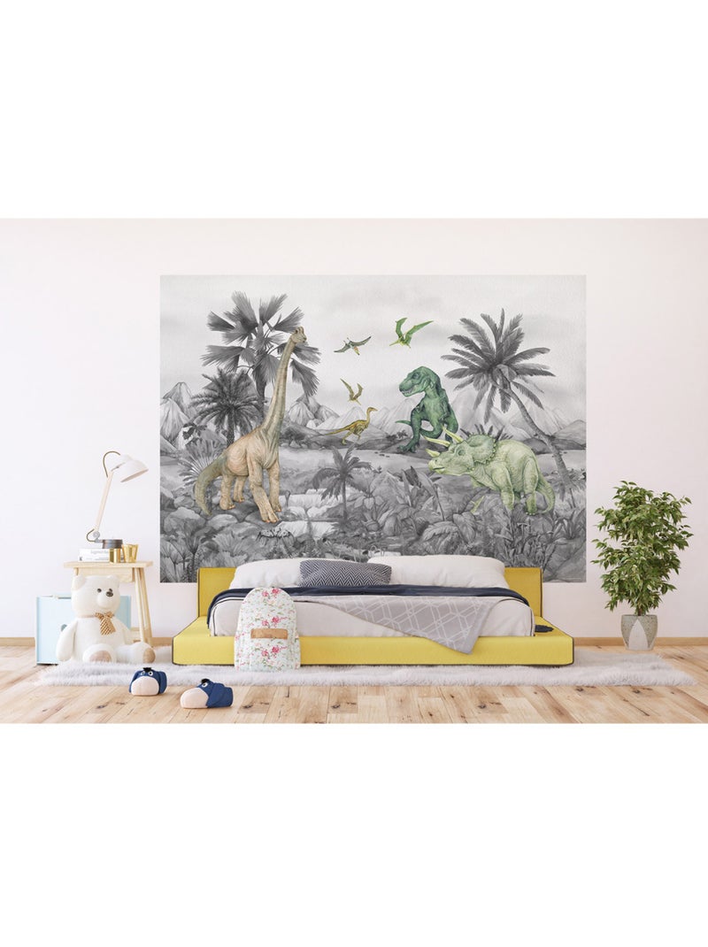 Papier peint intissé - Le monde des dinosaures délavé - 252x182 cm Multicolore - Kiabi