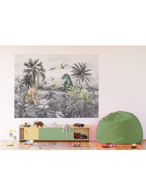 Papier peint intissé - Le monde des dinosaures délavé - 252x182 cm - Kiabi
