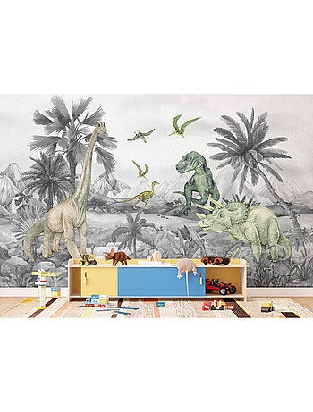 Papier peint intissé - Le monde des dinosaures délavé - 375x270 cm
