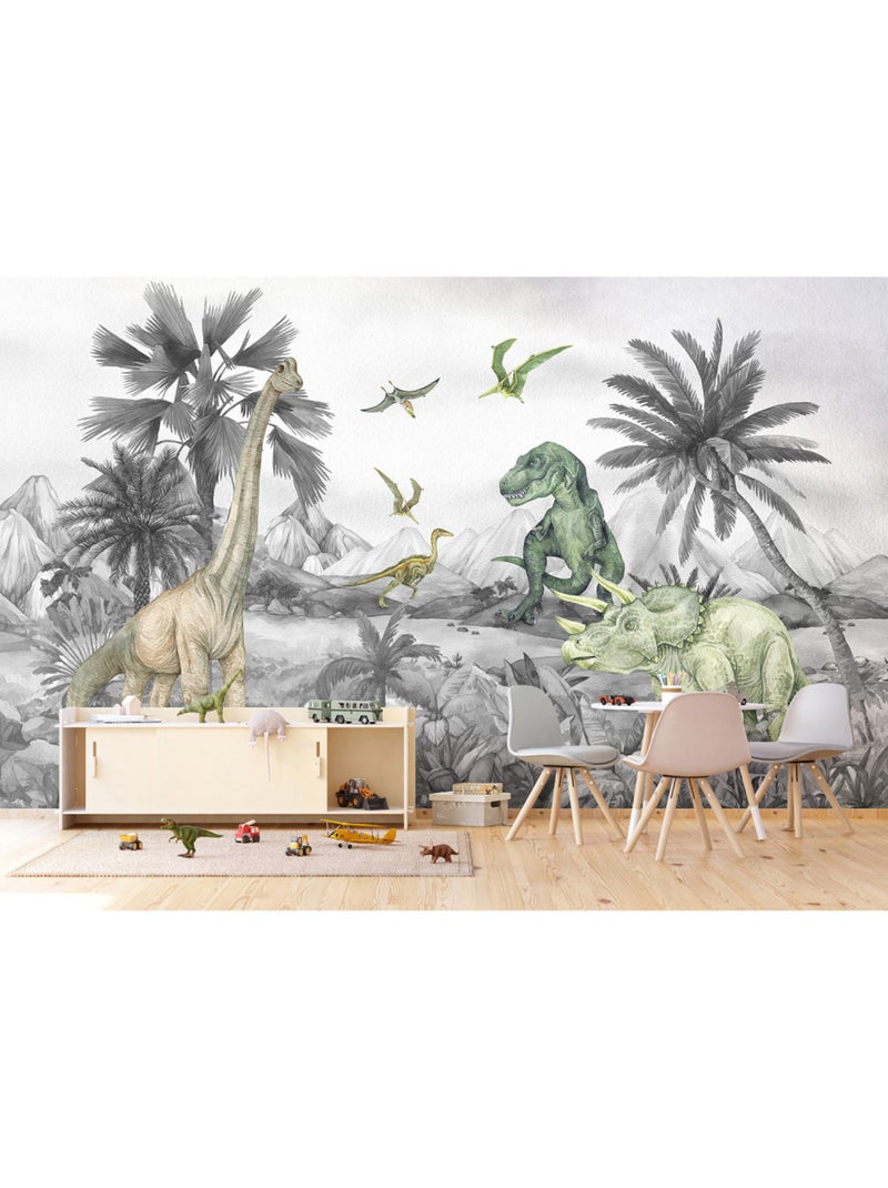 Papier peint intissé - Le monde des dinosaures délavé - 375x270 cm Multicolore - Kiabi