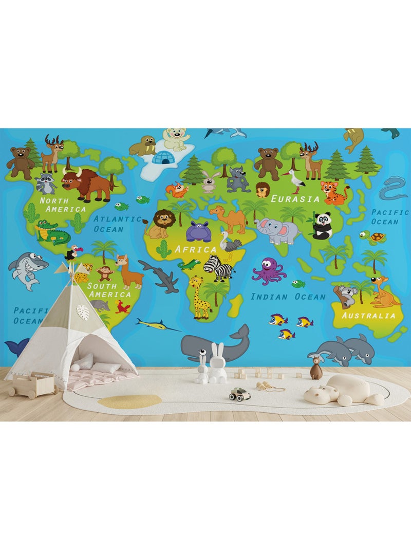 Papier peint intissé - Les amis du monde des dessins animés - 375x270 cm Multicolore - Kiabi