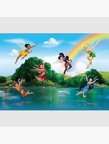 Papier peint intissé - Les fées Disney sous l'arc-en-ciel - 360x254 cm