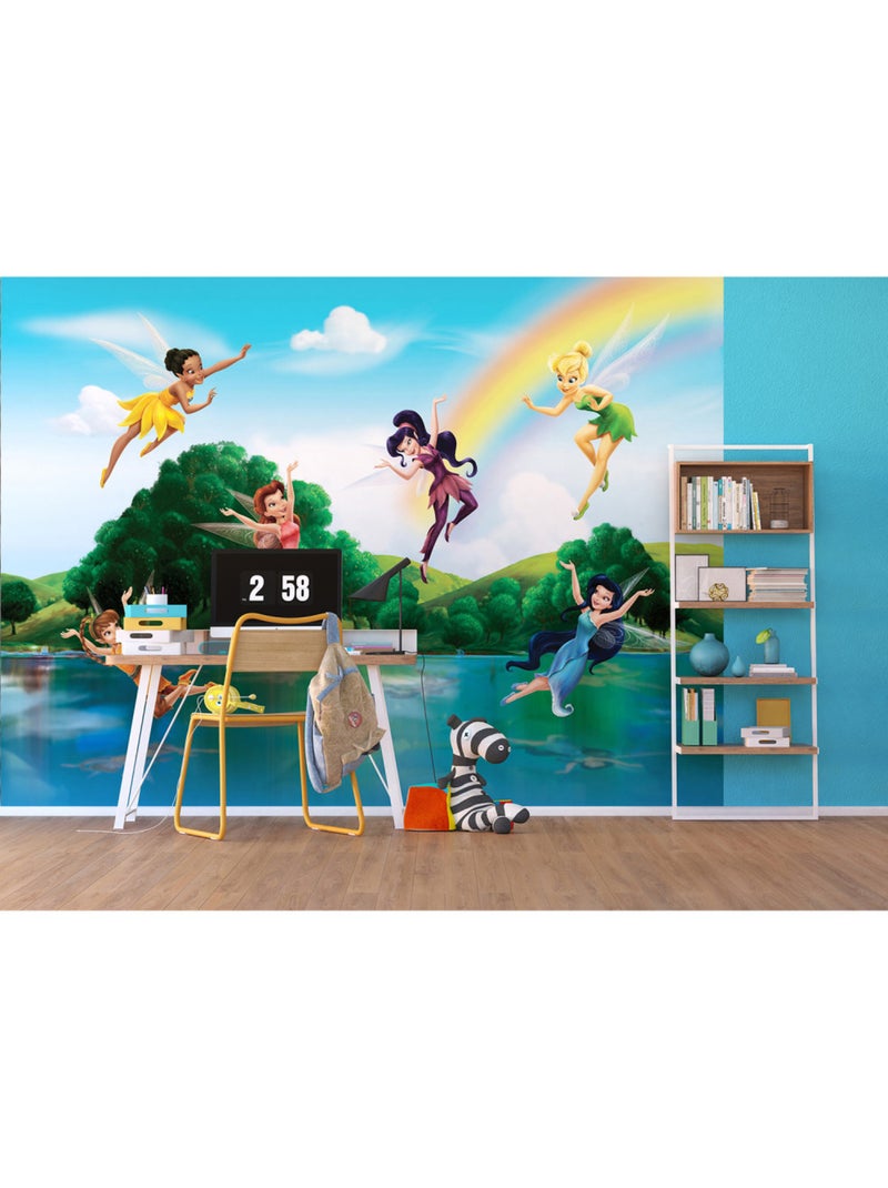 Papier peint intissé - Les fées Disney sous l'arc-en-ciel - 360x254 cm Multicolore - Kiabi