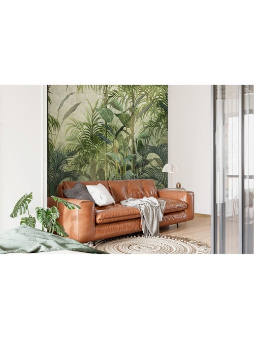 Papier peint intissé - Lever de soleil dans la jungle - 375x270 cm - Kiabi