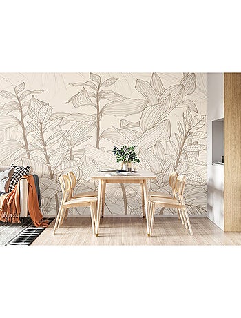 Papier peint intissé - Lignes tropicales sans couture - 375x270 cm