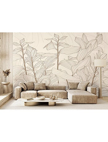 Papier peint intissé - Lignes tropicales sans couture - 375x270 cm
