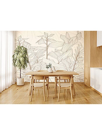 Papier peint intissé - Lignes tropicales sans couture - 375x270 cm