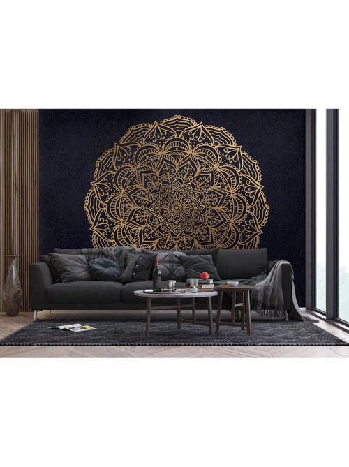 Papier peint intissé - Mandala ornemental - 375x270 cm - Kiabi