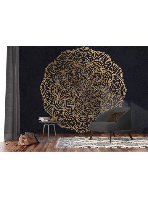Papier peint intissé - Mandala ornemental - 375x270 cm - Kiabi