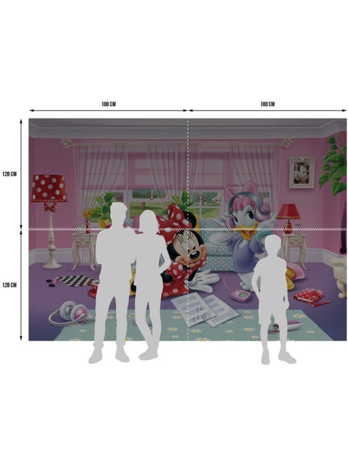Papier peint intissé - Minnie et Daisy de Disney - 360x254 cm - Kiabi