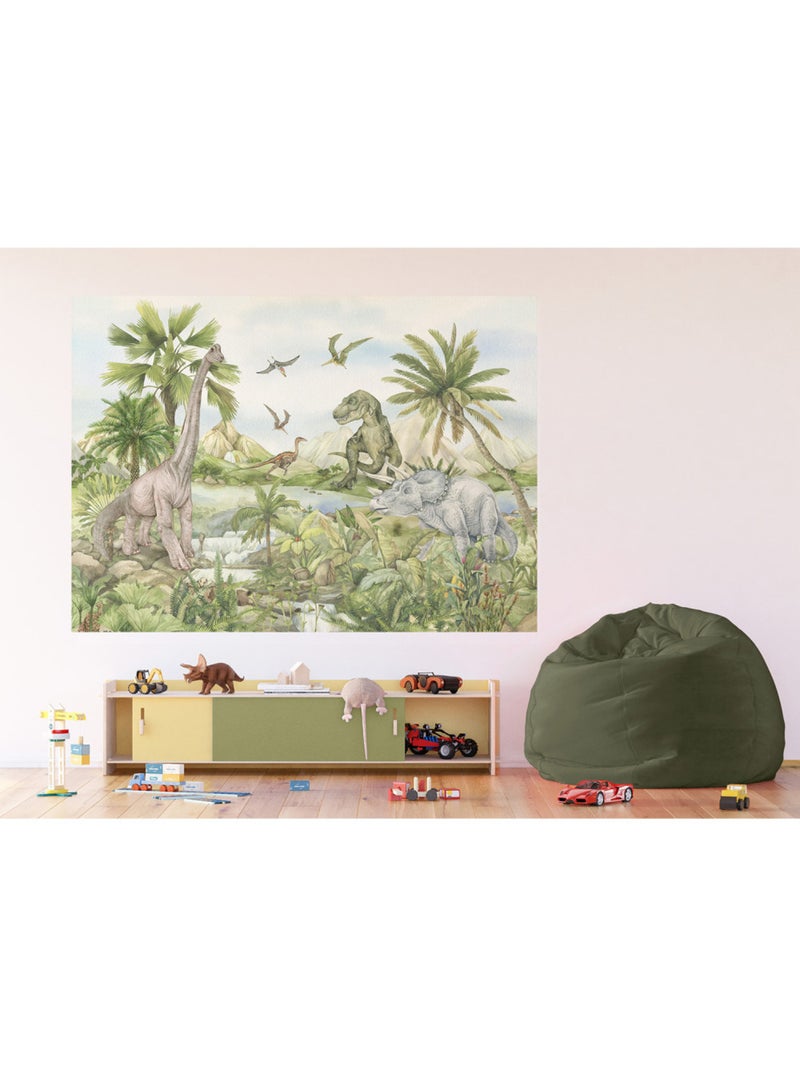 Papier peint intissé - Monde des dinosaures - 252x182 cm Multicolore - Kiabi