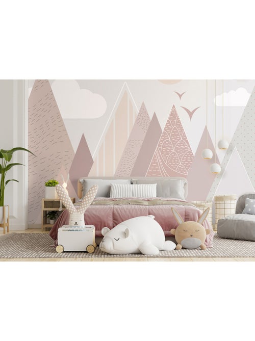 Papier peint intissé - Montagnes et nuages - 375x270 cm - Kiabi