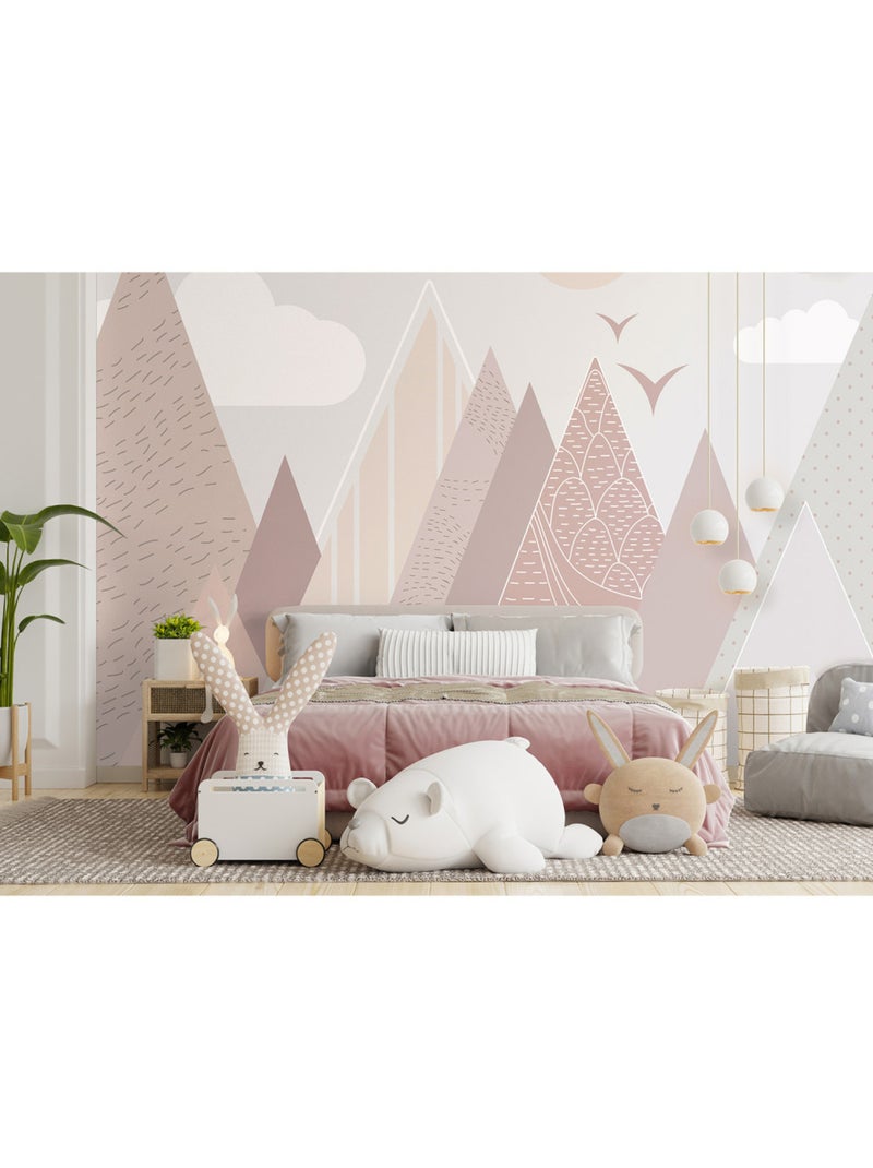 Papier peint intissé - Montagnes et nuages - 375x270 cm Multicolore - Kiabi