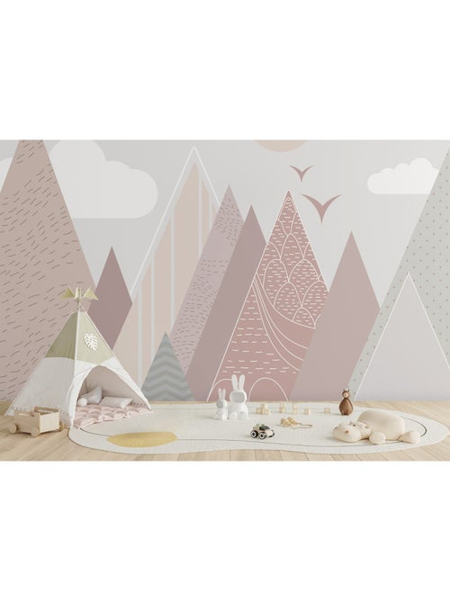 Papier peint intissé - Montagnes et nuages - 375x270 cm - Kiabi