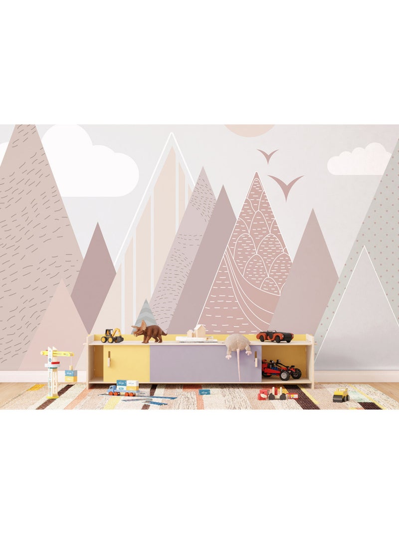 Papier peint intissé - Montagnes et nuages - 375x270 cm Multicolore - Kiabi