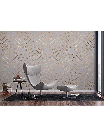 Papier peint intissé - Mosaïque de paon foncé - 375x270 cm