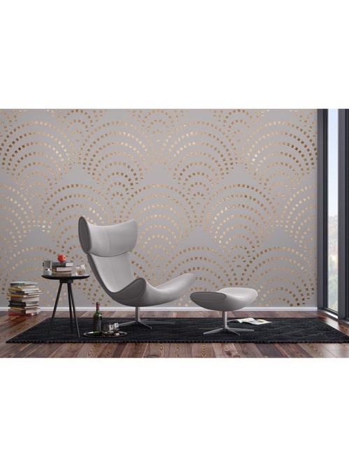 Papier peint intissé - Mosaïque de paon foncé - 375x270 cm - Kiabi