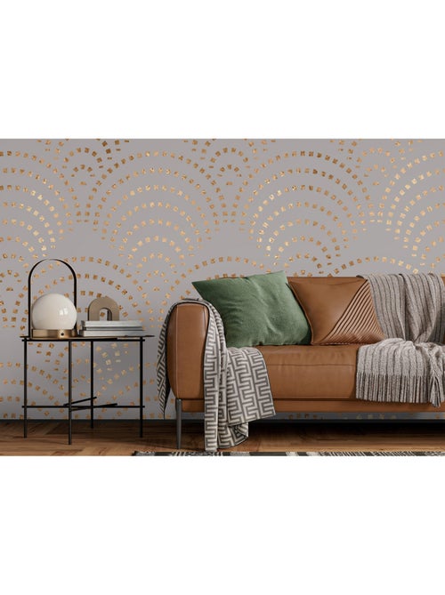 Papier peint intissé - Mosaïque de paon foncé - 375x270 cm - Kiabi