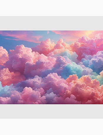 Papier peint intissé - Nuages pastels multicolores - 375x270 cm
