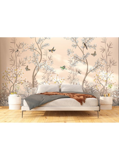 Papier peint intissé - Oiseaux chinois - 375x270 cm - Kiabi