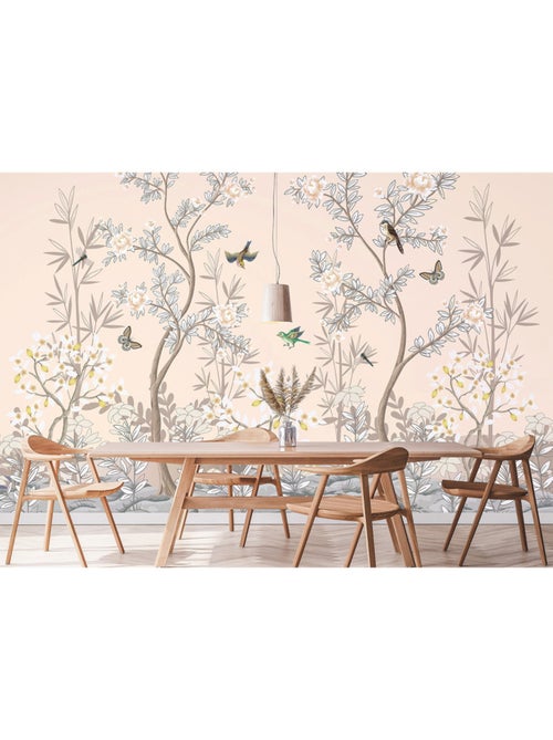 Papier peint intissé - Oiseaux chinois - 375x270 cm - Kiabi
