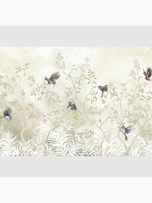 Papier peint intissé - Oiseaux pastel - 375x270 cm - Kiabi