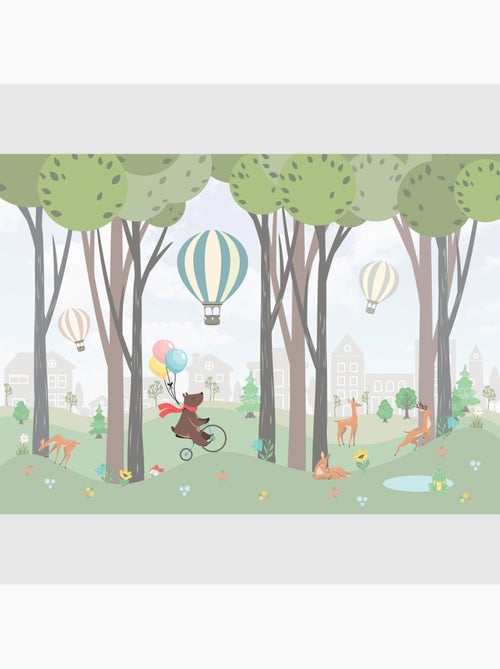Papier peint intissé - Ours avec des ballons - 375x270 cm - Kiabi